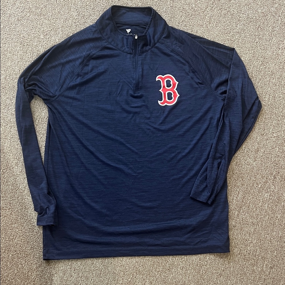 Boston Red Sox MLB Blue Long Sleeve Pullover 1/4 zip size large